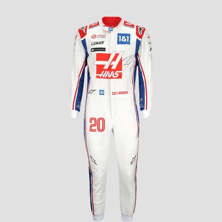 White, Blue and Red Performance Racing Suit