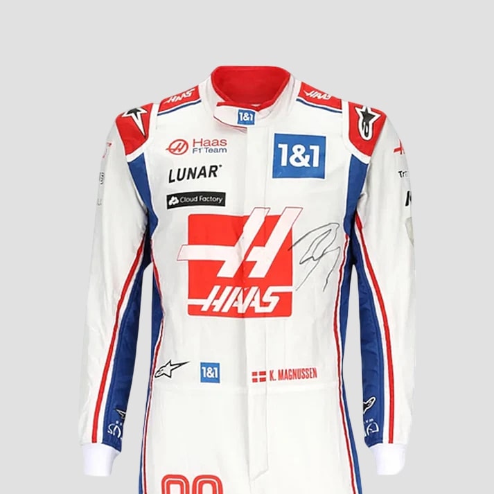 White, Blue and Red Performance Racing Suit