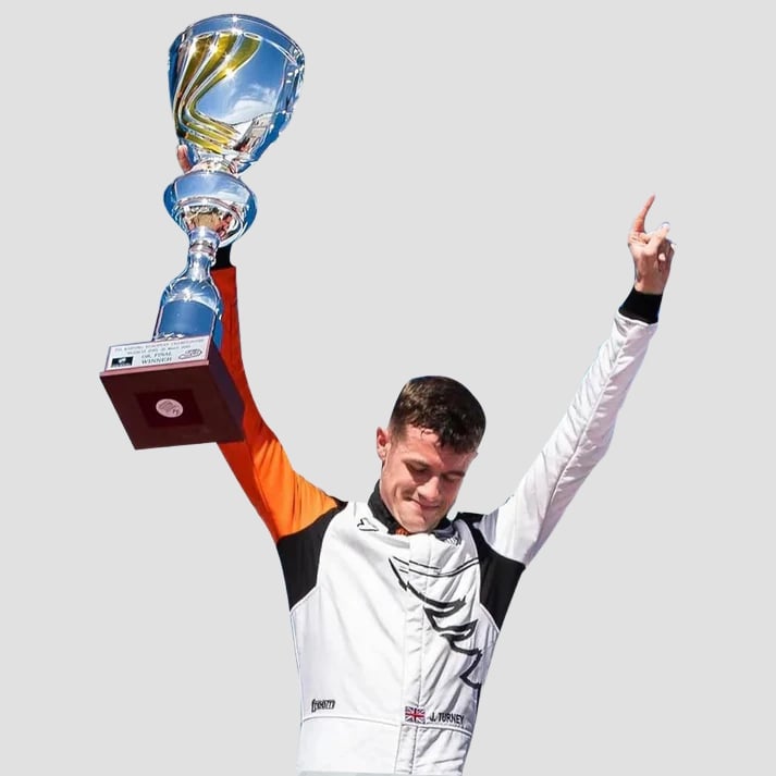 White & Orange Pro Kart Racing Suit