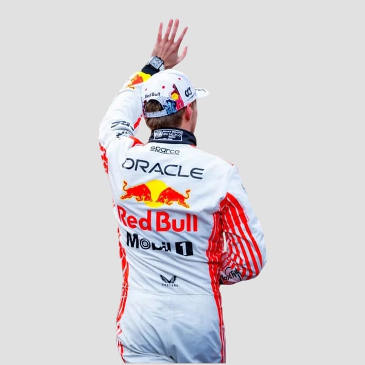 White & Red Performance Racing Suit Inspired by Japan GP Style