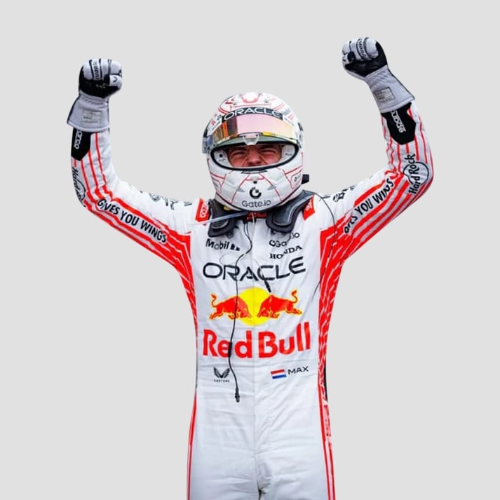 White & Red Performance Racing Suit Inspired by Japan GP Style
